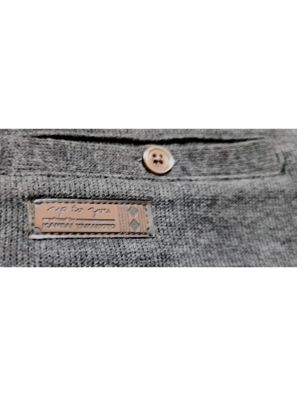 Kansai Yamamoto 1/4 Zip Jacket Japanese Pullover Sweatshirt Medium Grey Soft - Picture 7 of 11